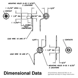 Steadfast Butt-On Single-Pin Lampholders Dim Diagram