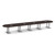 20' Classic Racetrack Conference Table with Palmer Base - Espresso Top, Brushed Silver Base