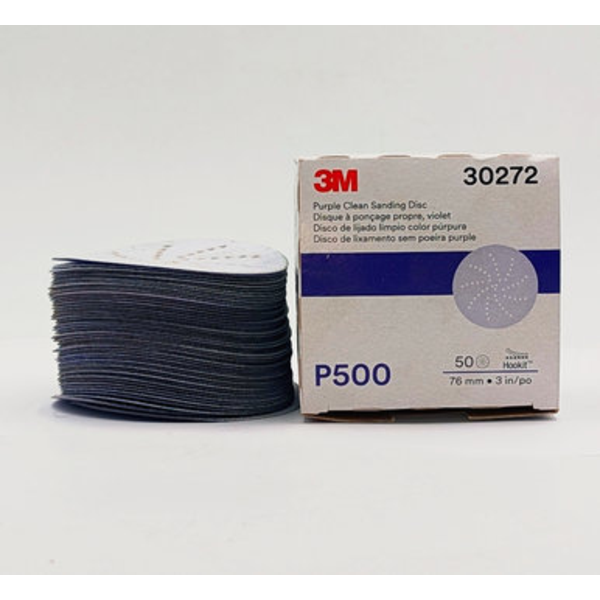 500 Grit, 3in, Purple Clean Hookit™ Abrasive Disk