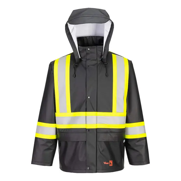 VIKING 6055FRJB - Viking Handyman® FR PU Rain Jacket - Black