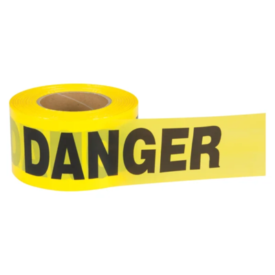Barricade Tape - Danger - Yellow - 3" x 1000' - 1.5 mil
