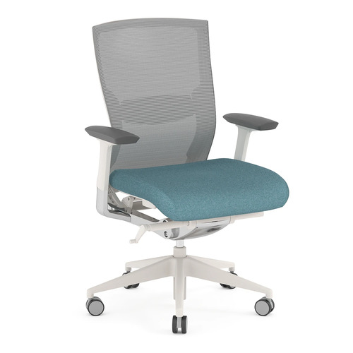 Propel Office Chair - White Frame with Blue Seat
