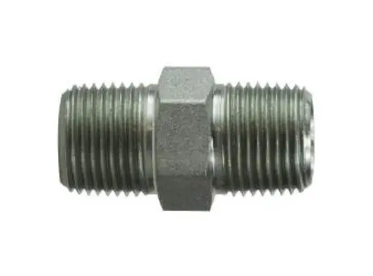 Hex Pipe Nipple, 1-1/4 in MPT x 1-1/4 in MPT, Ste