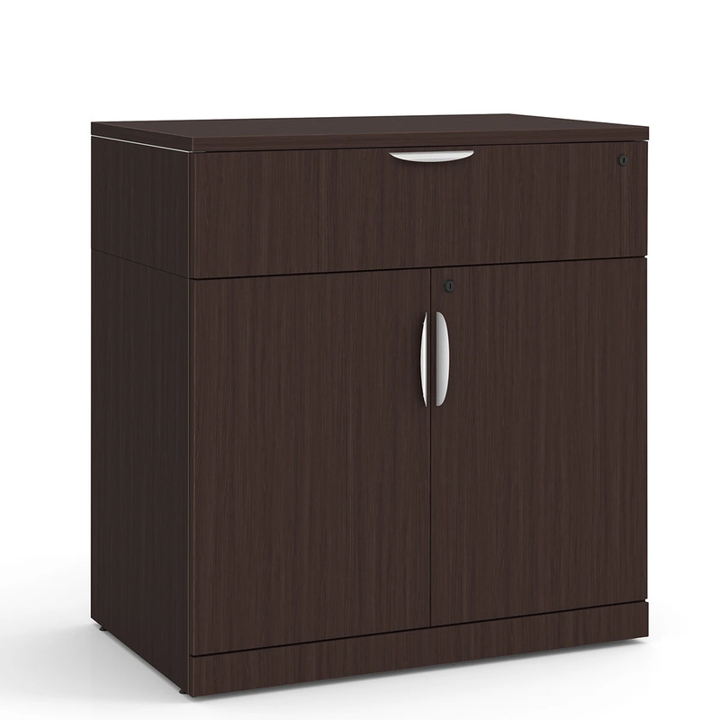 Locking Double Door Cabinet with Buffet Drawer - 38" in Espresso