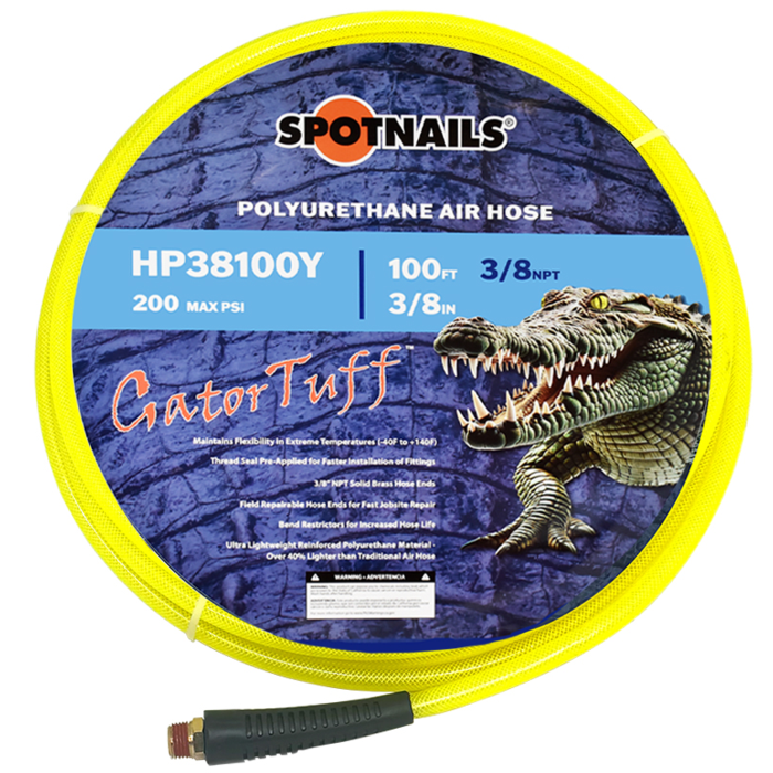 3/8" x 100' Poly Hose w/o Fittings (Yellow), 3/8" NPT