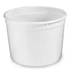 64 OZ WHITE PLASTIC TUB, 200/CS J115806
