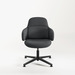 CHK73420 VIVA CLUB CHAIR w/ BLACK FIXED BASE - Charcoal Seat