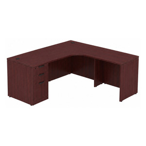 CLALD1014R Radius L-Shape Typical 71" X 72" Desk- Mahogany