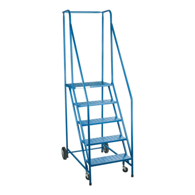 Rolling Step Ladder - Spring Loaded - 5 Step - 22" Wide