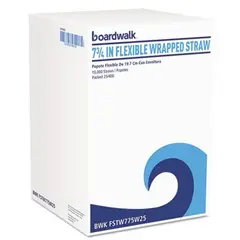 7.75" WHITE WRAPPED STRAW, 500/PACK