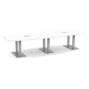 12ft Boat Shape, Palmer base Conference Table: WHITE 