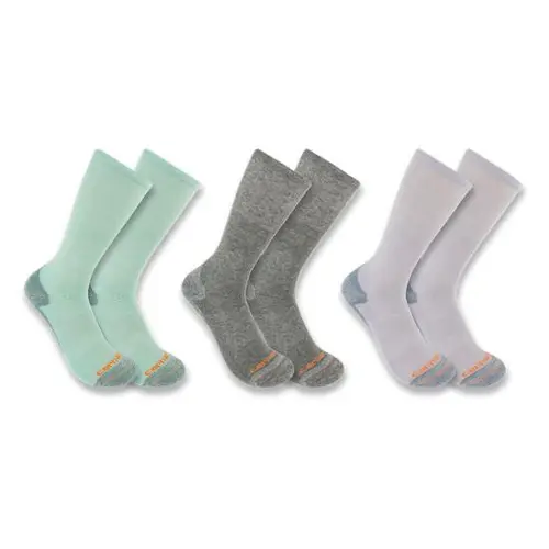 CARHARTT W8023 - Women's Midweight Cotton-Tencel Comfort Crew Sock 3 Pack - Assorted