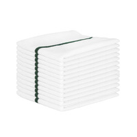 Wiper M915180FG Microfiber Ribbed Bar Mop Towels with Green Center Stripe