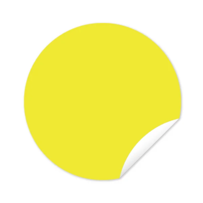 Plain Label - 1-1/2" Circle - Fluorescent Yellow