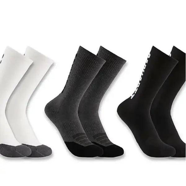 CARHARTT SC9873W - Midweight Cotton-TENCEL™ Logo Crew Sock 3 Pack - Assorted