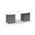 8' Classic Racetrack Conference Table with Cube Base - White Top, Newport Gray Base