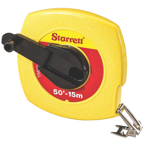 STARRETT KTS510-50ME-N Starrett 3/8'' x 50'/15m English/Metric Steel Long Tape