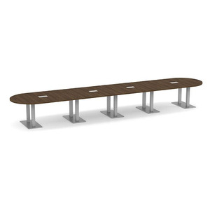 20ft Racetrack, Palmer base Conference Table: MODERN WALNUT PALRT3240NMWNBRU