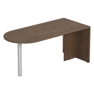 PL131 BULLET DESK w/POST - Modern Walnut & Silver