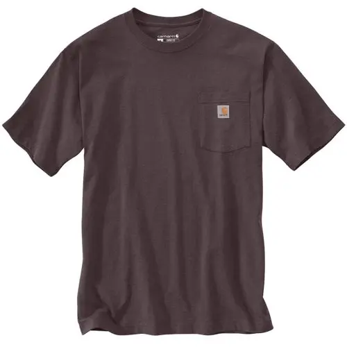 CARHARTT K87 - Workwear Short Sleeve T-Shirt - Dark Sepia Heather 