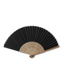 Folding Fan Black & Bamboo