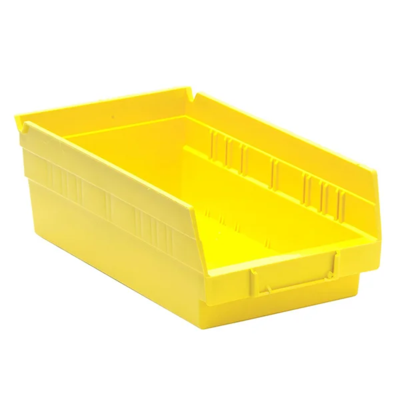 Shelf Bin - Plastic - 6-5/8" x 11-5/8" x 4" - 30 lb Capacity - Yellow