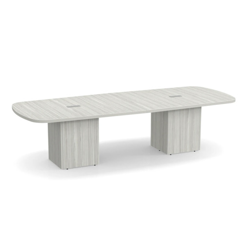 Arena Conference Table 10 Ft with Cube Base - Silver Birch