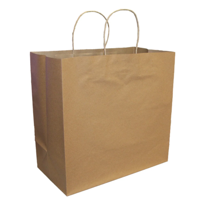 Kraft Shopping Bags - 13" x 9-1/2" x 12" - Twisted Handles