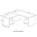 Classic L-Shape Desk 77" x 66" with 2 Box/File Pedestals - Aspen