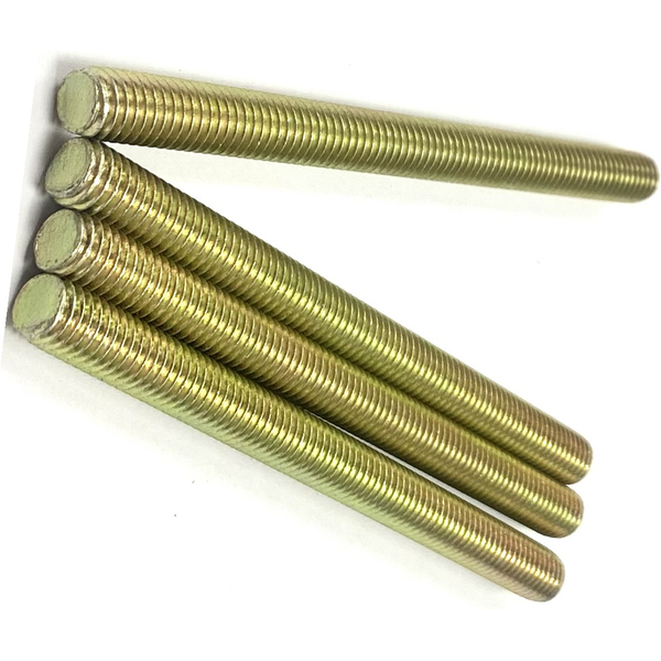 1/4" - 20 X 24" FULLY THREADED STRAIGHT ROD SAE J429 GR 8 ZINC TRIVALENT YELLOW
