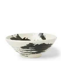 中国 碗形洗筆　u6231007 Miya Company - Black Brush Stroke Design Ceramic Everyday