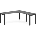 Elements Radius Desk 72" x 72" with Right Return - Newport Grey with Black Legs