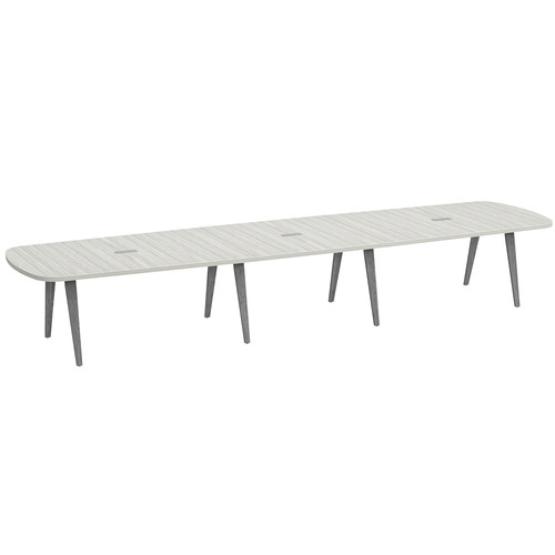 Signature Arena Conference Table 16 Foot - Silver Birch with Newport Grey Wood Legs