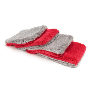 Flat Out Microfiber Wash Pad (Red/Gray) 9" X 8" 4 Pack