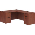 Classic L-Shape Desk 72" x 66" with 2 Full Pedestals - Cherry