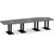  14' Classic Boat Shape Conference Table with Palmer Base - Newport Gray Top, Black Base