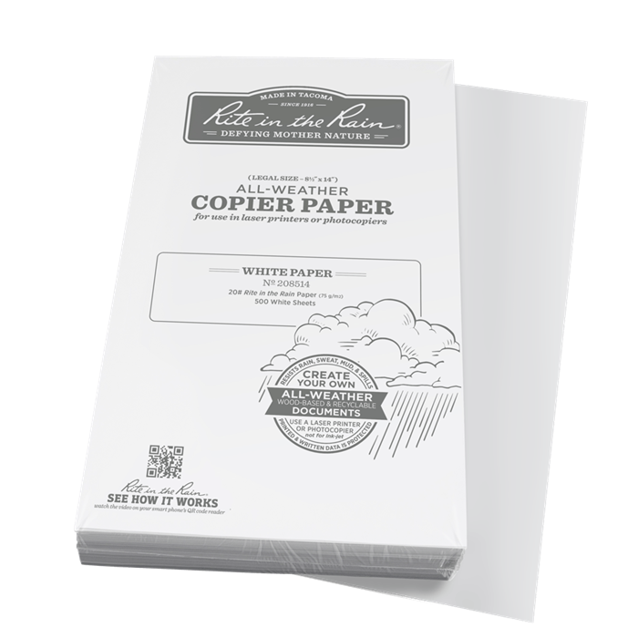 Rite in the Rain All Weather Printer Paper 500 Blank Sheets 8 1/2" x