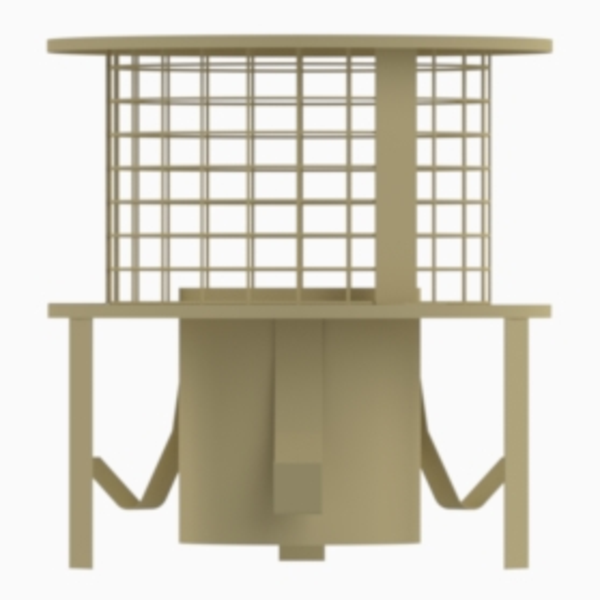 125mm Buff Clay Pot Hanger - c/w Bird Guard