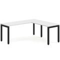 Elements L-Shape Desk 72" x 60" x 24"D - White with Black Legs