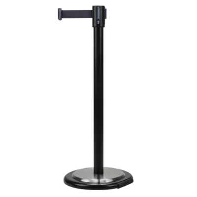 Free-Standing Crowd Control Barrier - 12' Black Tape - With Wheels