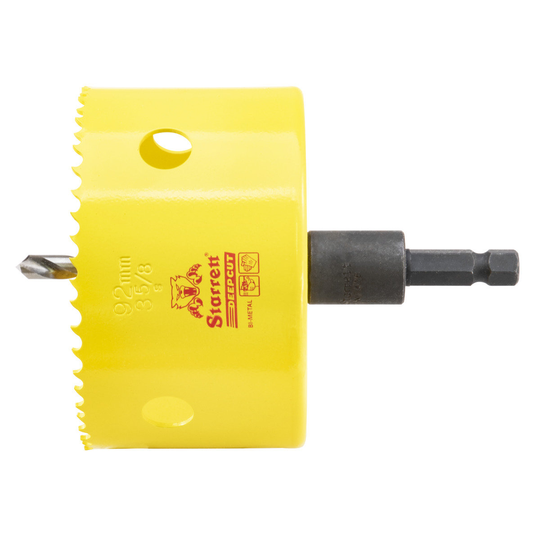 STARRETT ADCH0358 3-5/8'' (92mm) NVP Deep Cut Bi-Metal Hole Saw with Arbor