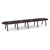 18' Signature Racetrack Conference Table with Metal VA Legs - Espresso Top, Black Base