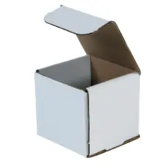 4 X 4 X 4" ECT32B WHITE CORRUGATED MAILER, 50/BD   M444