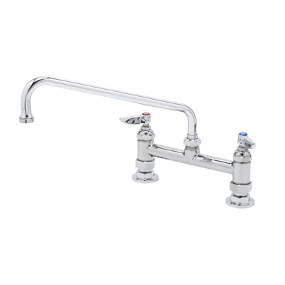 T&S Brass B-2280-CR Swivel Sink & Double Pantry Faucet 8" Deck Mount