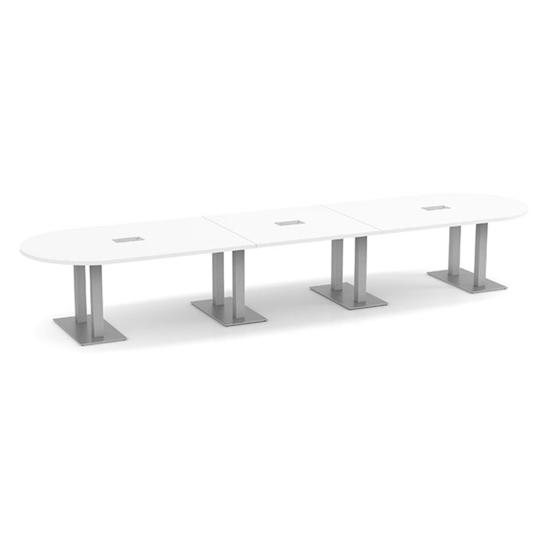 18ft Racetrack, Palmer base Conference Table: WHITE PALRT3216NWHTBRU