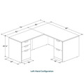 Classic L-Shape Desk 72" x 60" with 2 Full Pedestals - Aspen