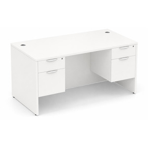 CLASD1025- Classic Desk 60" W X 30" D with Two Hanging Pedestals- White