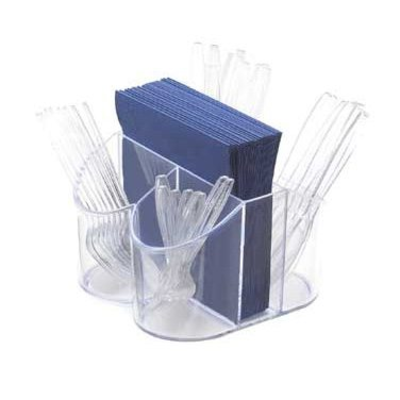 Cal-Mil 910 8" x 8" x 5"H Classic Silverware & Napkin Caddy