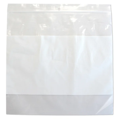 Reclosable Poly Bags with White Block - 8" x 8" - 2 mil