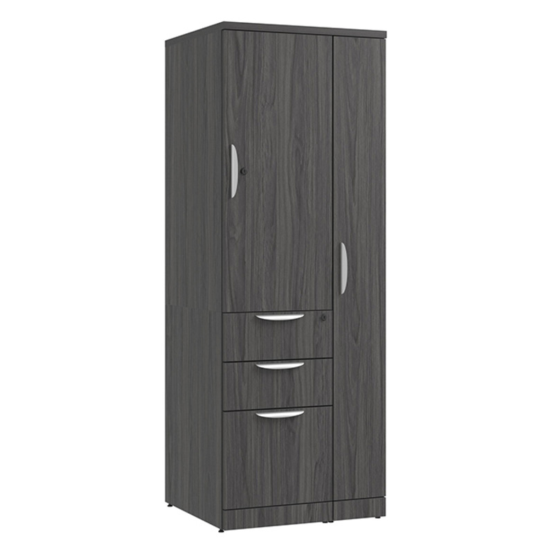 CLAST1018N, PL286/287 NARROW WARDROBE, CABINET, BOX/BOX/FILE - Coastal Gray